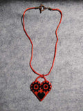 Red & Black Heart Pendant Necklace